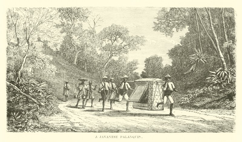 En javanesisk Palanquin af English School