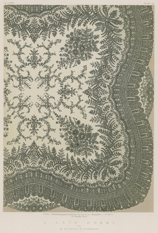 A Lace Shawl af W Vickers, Nottingham af English School