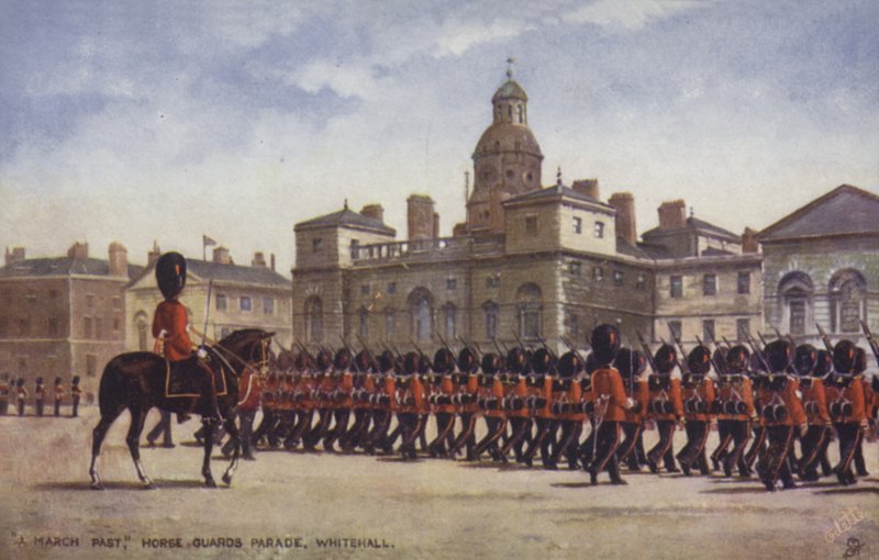 A March Past, Horse Guards Parade, Whitehall af English School