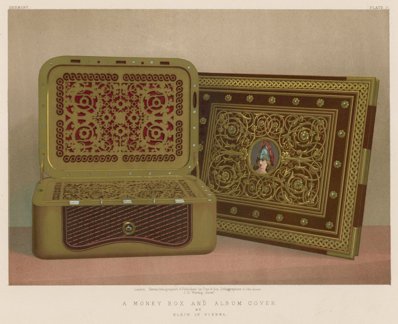 En pengekasse og albumcover af Klein of Vienna af English School