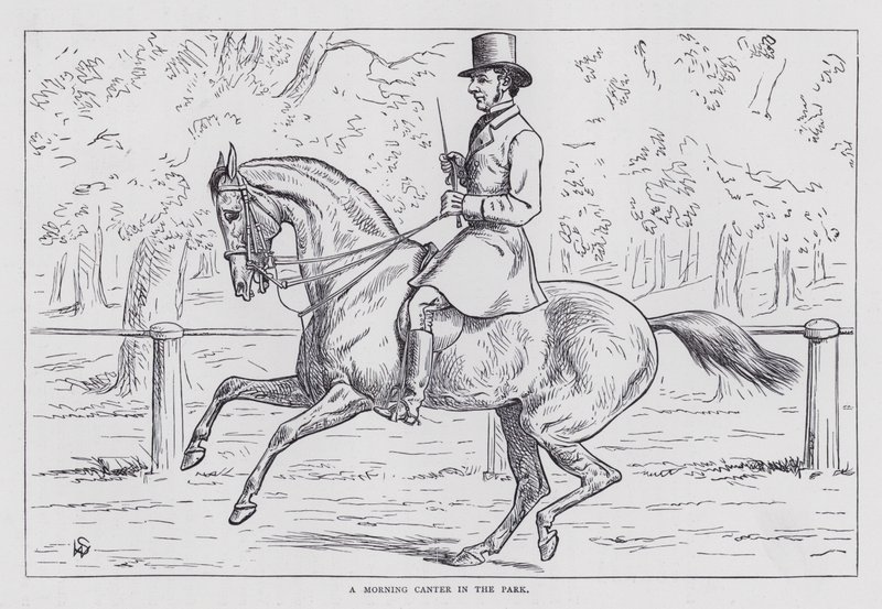 En morgengalop i parken (gravering) af English School