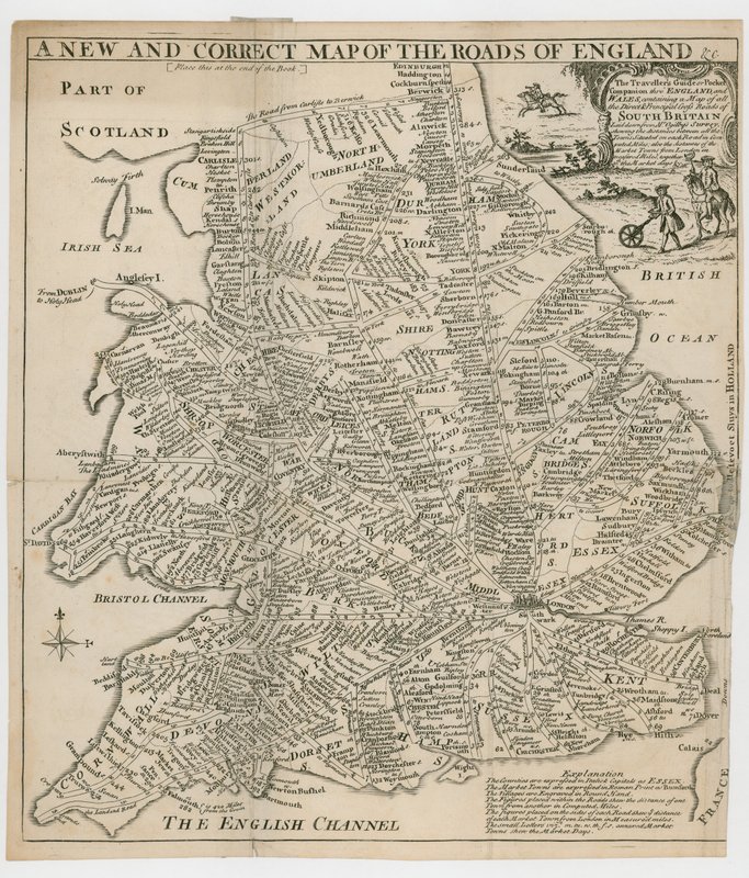 Et nyt og korrekt kort over Englands veje af English School