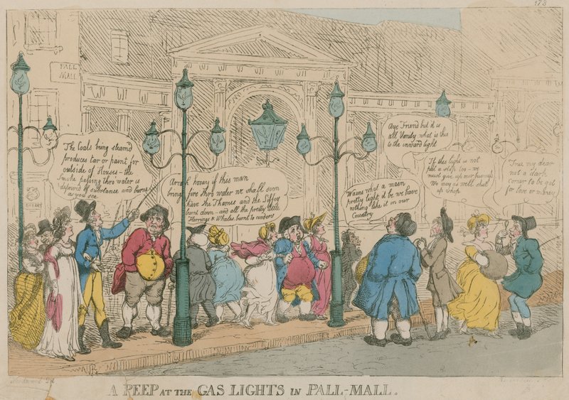 Et kig på Gas Lights i Pall Mall, London af English School