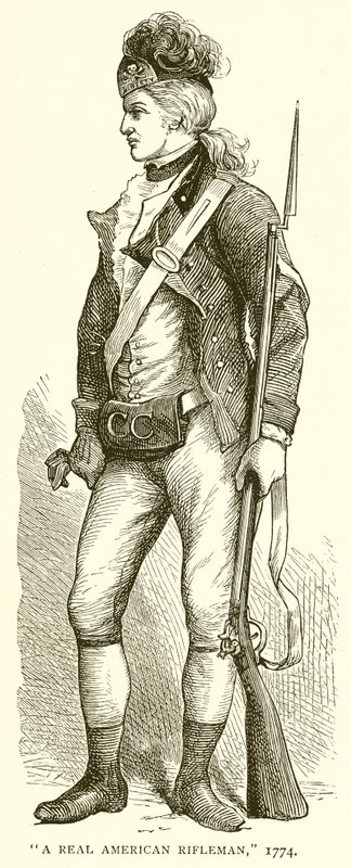 A Real American Rifleman, 1774 af English School