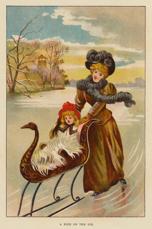 En tur på isen (farve litho) af English School