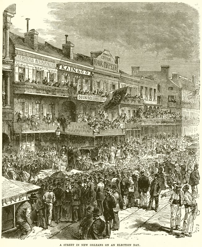 En gade i New Orleans på en valgdag af English School