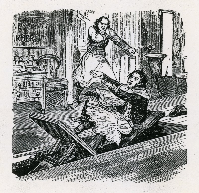 A String of Pearls eller The Friend of Fleet Street (1847), Britannia, Hoxton. Sweeney Todd af English School