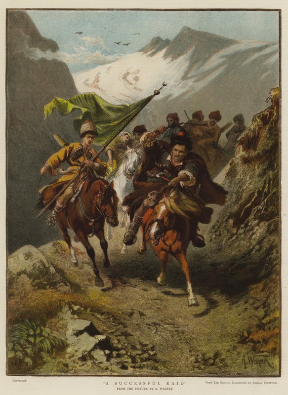 Et vellykket raid (farve litho) af English School