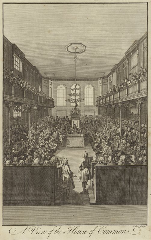 Udsigt over Underhuset, Westminster af English School