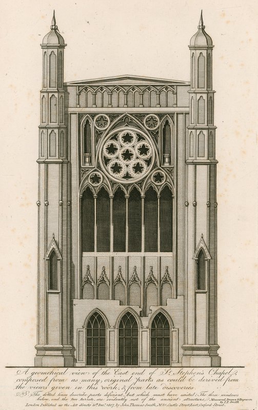 En geometrisk visning af den østlige ende af St Stephens Chapel af English School