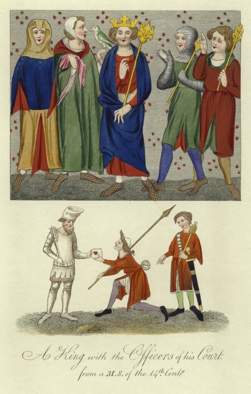 En konge og officererne ved hans hof, 1300-tallet af English School