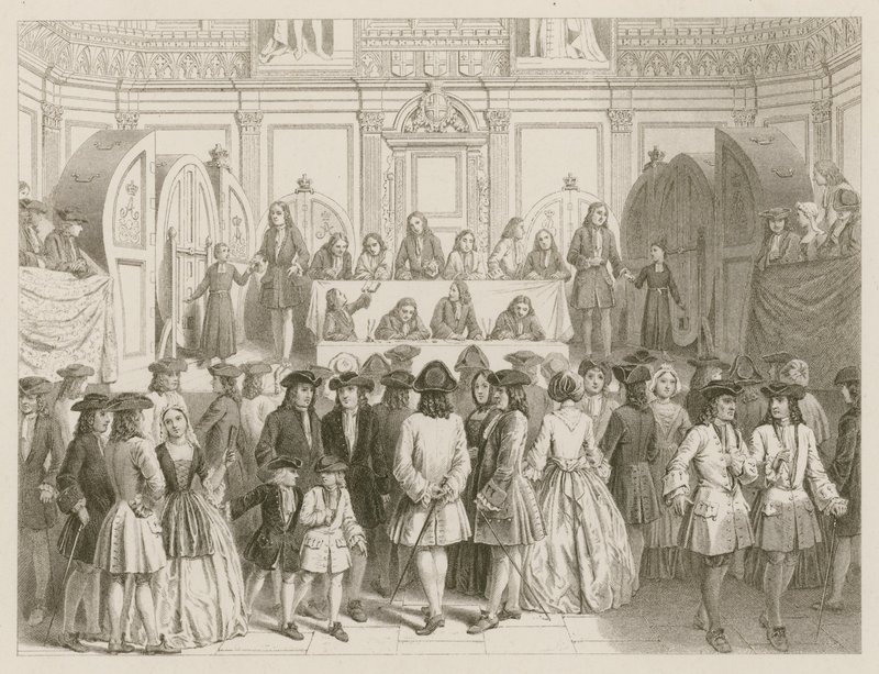 Et lotteri; omkring 1750 af English School