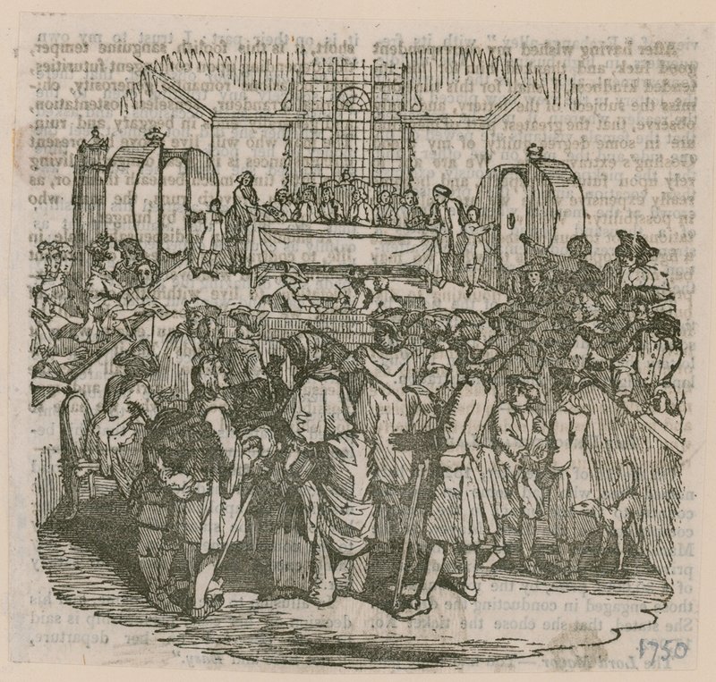 Et lotteri; dateret 1750 af English School