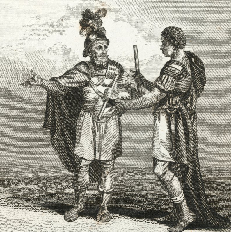 Et møde mellem Scipio og Hannibal (kobberstik) af English School