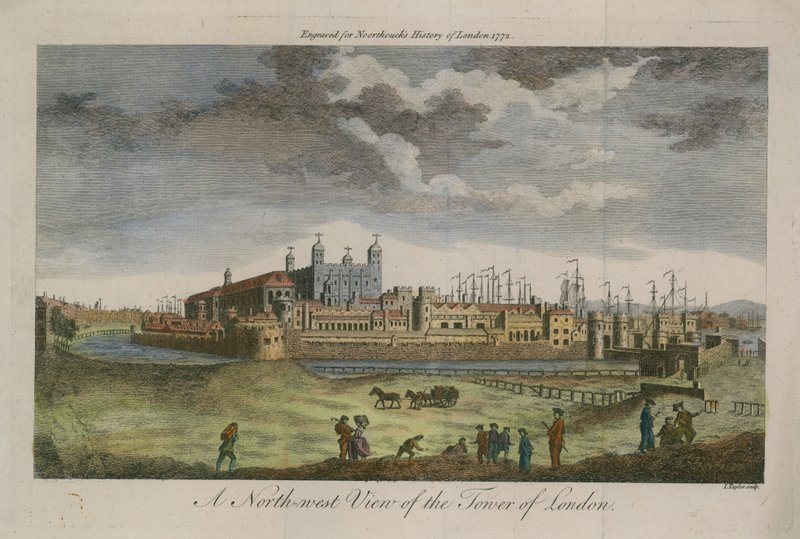 En nordvestlig udsigt over Tower of London af English School