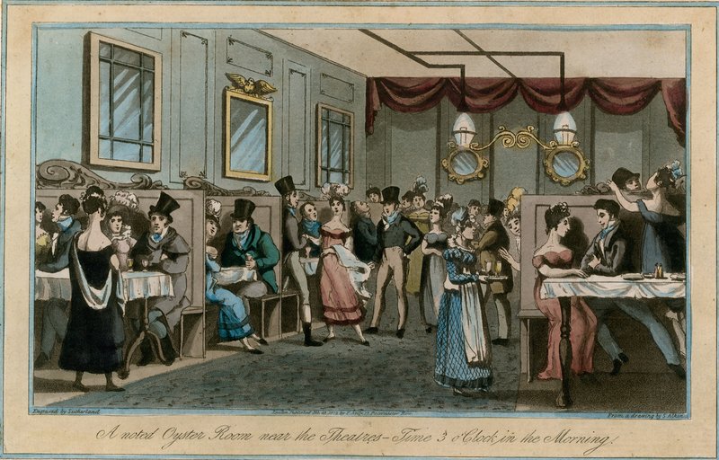 Et bemærket Oyster Room nær Teatrene, klokken 3 om Morgenen af English School