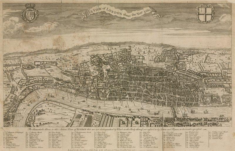 En udsigt over London omkring år 1560 af English School