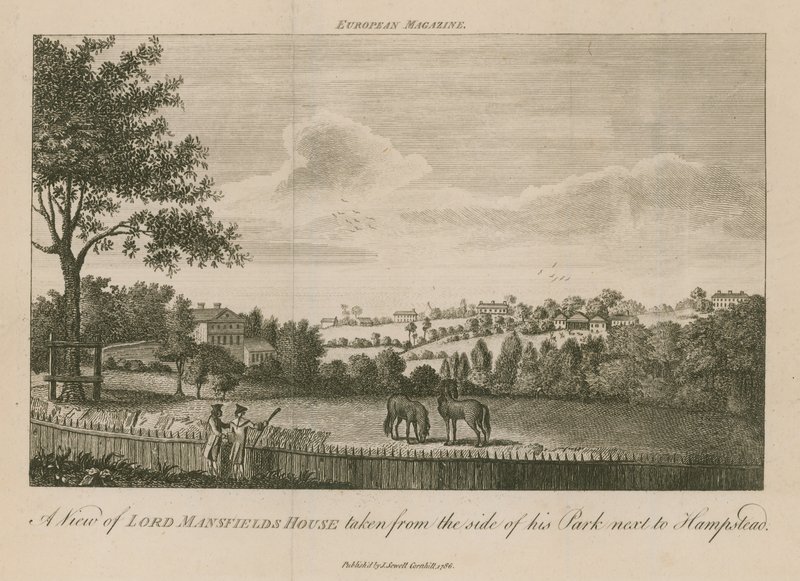 En udsigt over Lord Mansfields House taget fra siden af hans park ved siden af Hampstead af English School