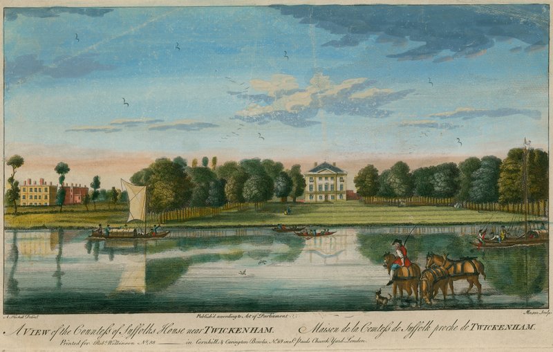 Udsigt over grevinden af Suffolks House nær Twickenham af English School