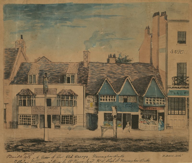 Udsigt over Old George, Newington Butts, London af English School