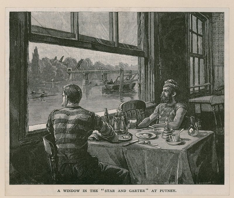 Et vindue i Star and Garter, Putney. af English School