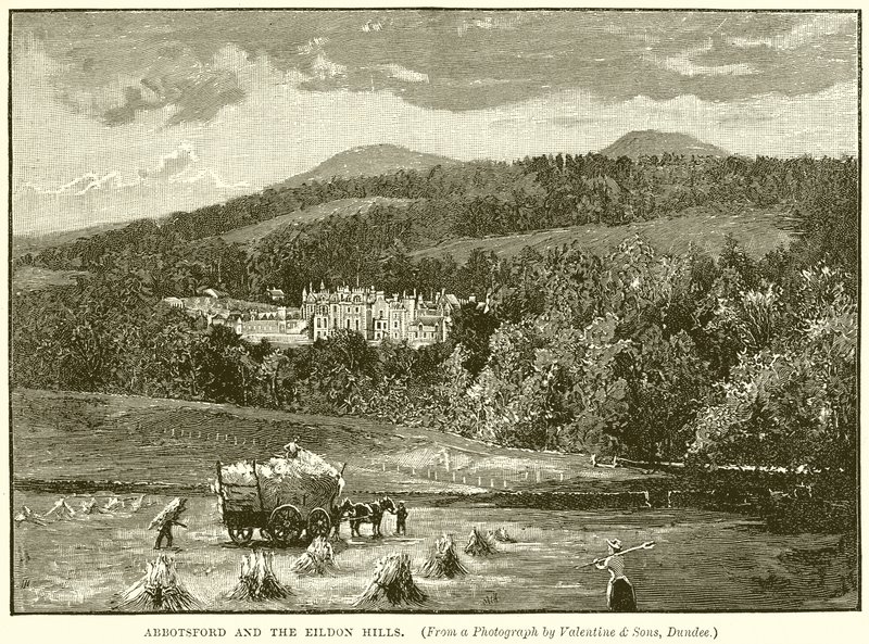 Abbotsford og Eildon Hills af English School
