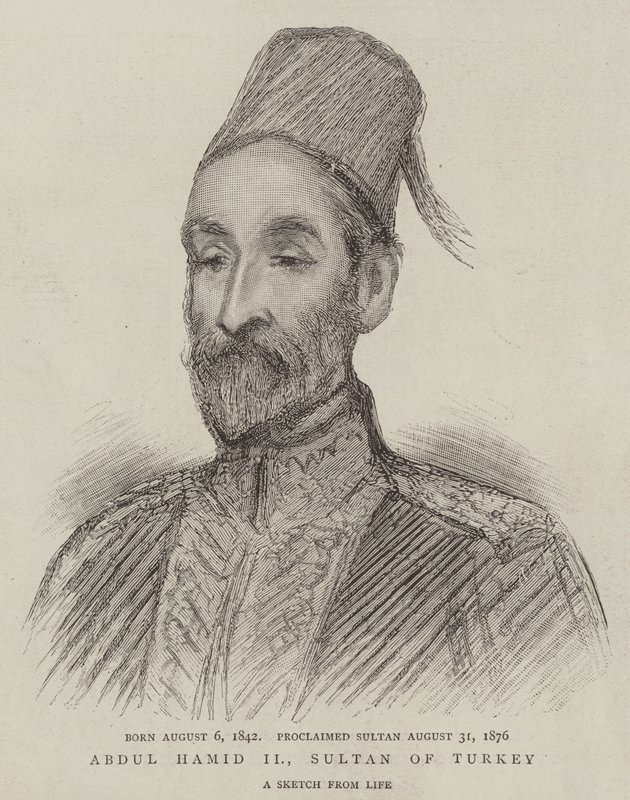 Abdul Hamid II, sultan af Tyrkiet (gravering) af English School