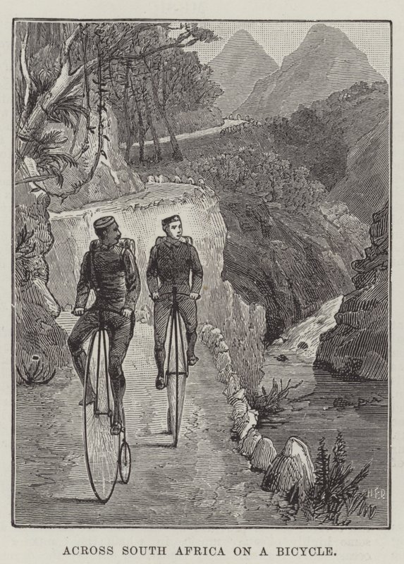 På tværs af Sydafrika på en cykel (gravering) af English School