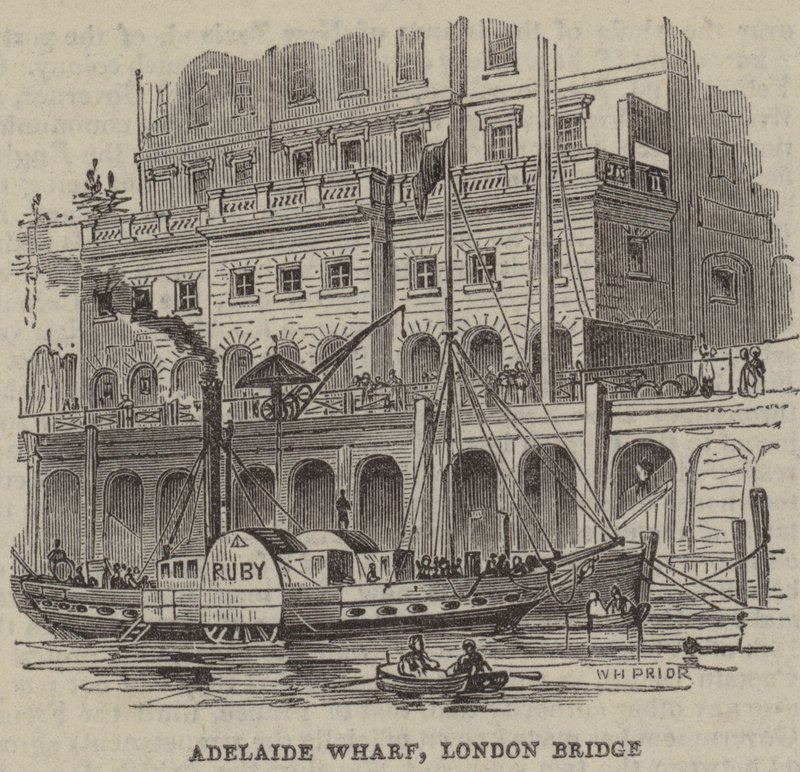 Adelaide Wharf, London Bridge af English School
