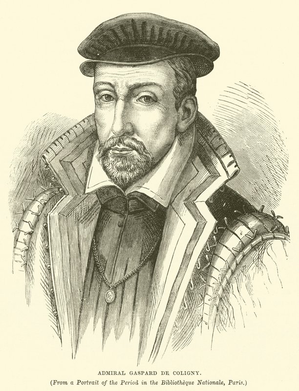Admiral Gaspard de Coligny (gravering) af English School