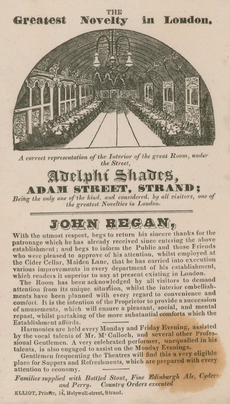 Annonce for Adelphi Shades, Adam Street, Strand af English School