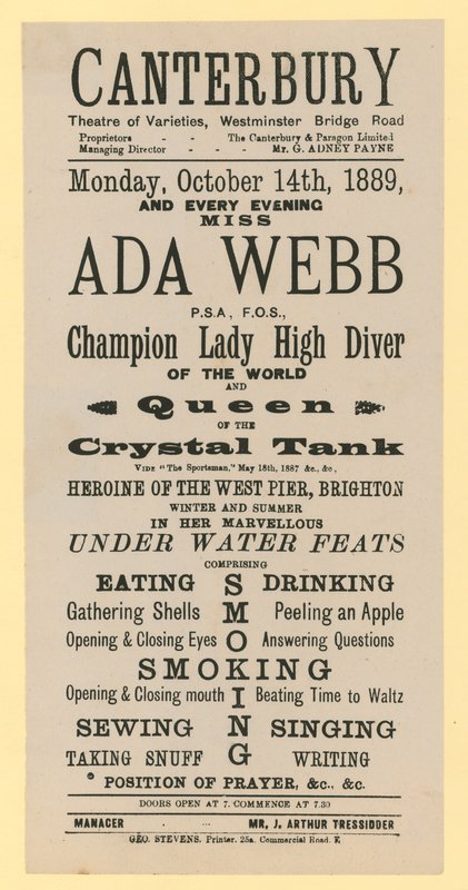 Annonce for Canterbury Theatre of Varieties, Westminster Bridge Road, London af English School