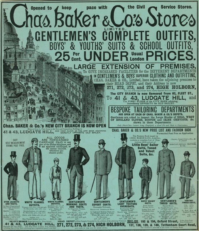 Annonce for Chas Baker & Cos Stores af English School