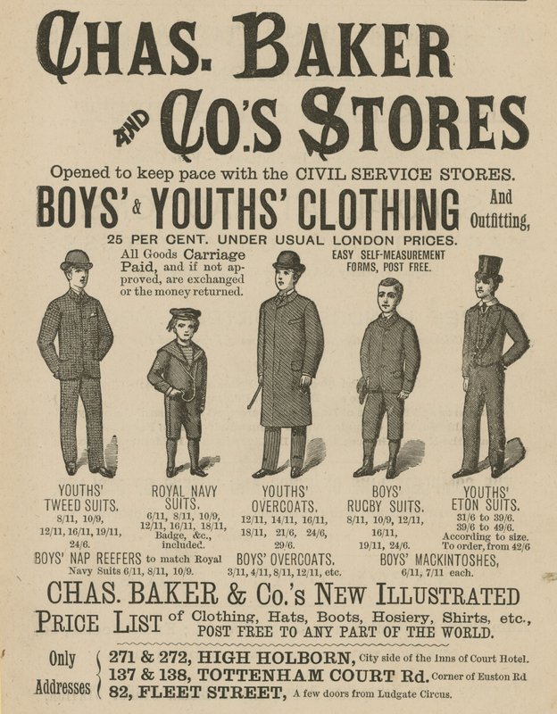 Annonce for Chas Baker & Cos Stores af English School