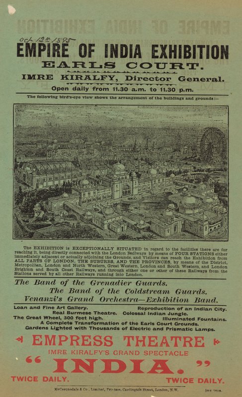 Annonce for Empire of India-udstillingen, Earls Court af English School