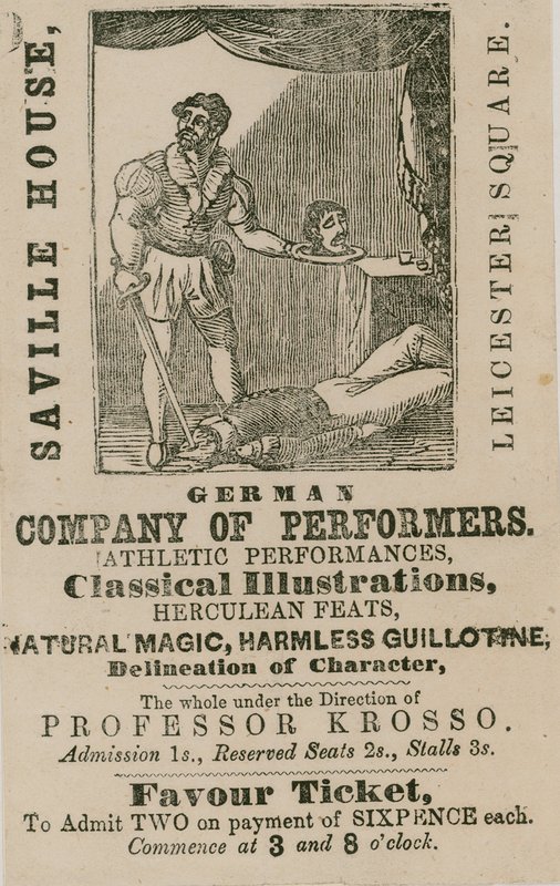 Annonce for German Company of Performers, Saville House, Leicester Square, London af English School