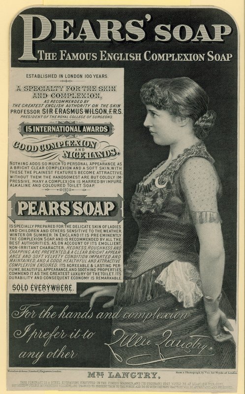 Annonce for Pears Soap med skuespillerinden Lillie Langtry af English School