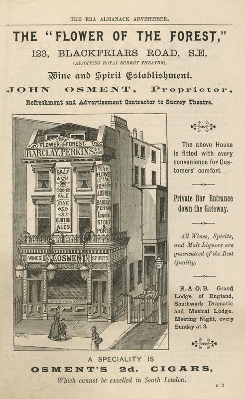 Annonce for The Flower of the Forest, 123 Blackfriars Road, London af English School