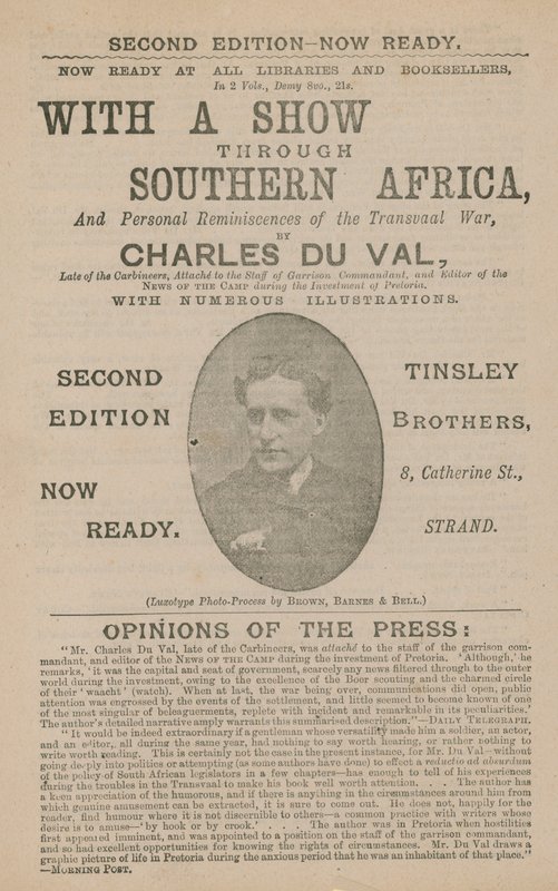 Annonce for With a Show Through Southern Africa af Charles Du Val af English School