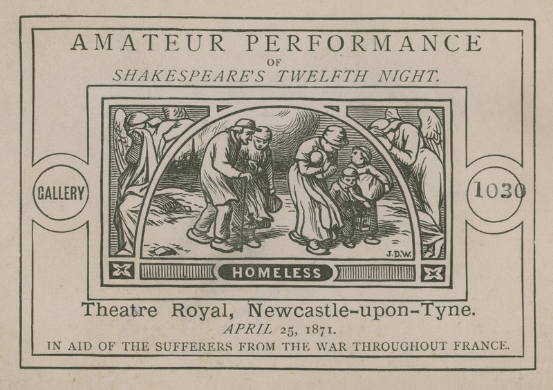 Annoncer for en amatørforestilling af Shakespeares Twelfth Night af English School