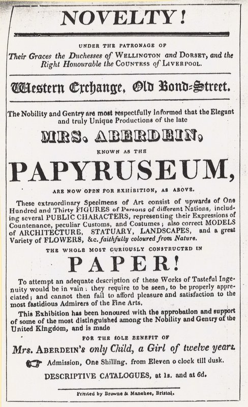 Annonce for en udstilling af Papyruseum af English School