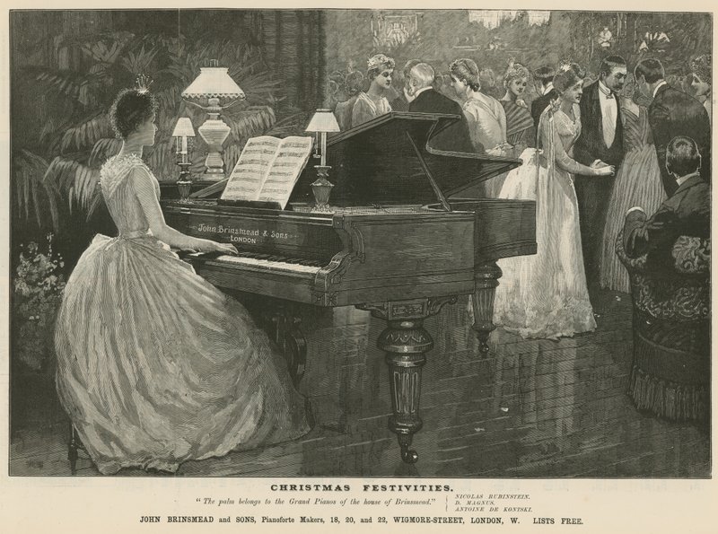 Annonce for klavermageren John Brinsmead and Sons, Wigmore Street, London af English School