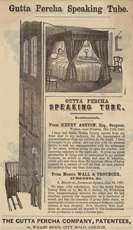 Annonce for Gutta Percha-talerøret af English School