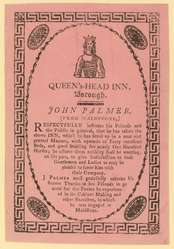 Annonce for Queens Head Inn, Borough, London af English School