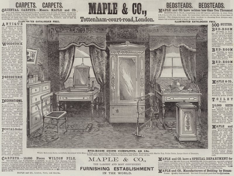 Annonce, Maple and Company (gravering) af English School
