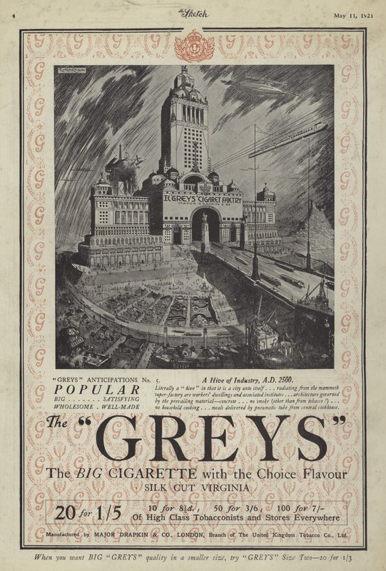 Annonce for Greys cigaretter af English School
