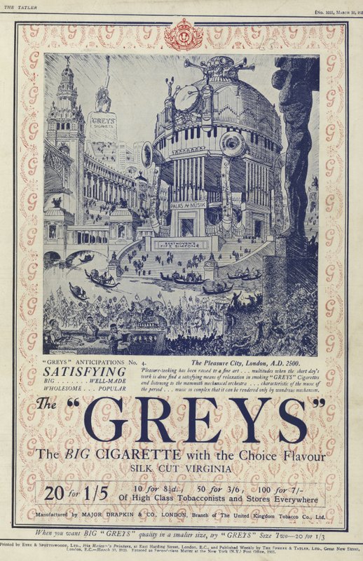 Annonce for Greys cigaretter af English School