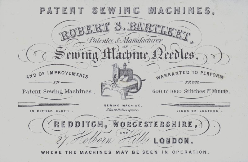 Annonce for Robert S Bartleet symaskiner (litho) af English School