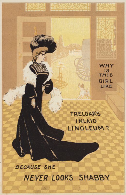 Annonce for Treloars indlagt linoleum af English School