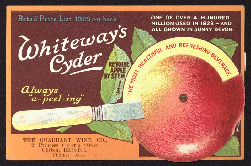 Annonce for Whiteways cider (chromolitho) af English School